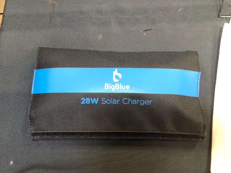 Photo 4 of BigBlue 3 USB Ports 28W Solar Charger(5V/4.8A Max), Portable SunPower Solar Panel for Camping, IPX4 Waterproof, Compatible with iPhone 11/XS/XS Max/XR/X/8/7, iPad, Samsung Galaxy LG etc.
