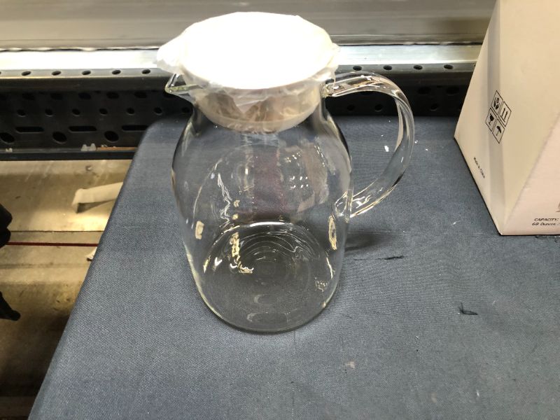 Photo 2 of 68 Ounces Glass Pitcher with Lid, Heat-resistant Water Jug for Hot/Cold Water, Ice Tea and Juice Beverage
 