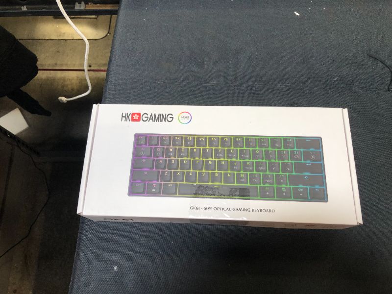 Photo 1 of HK GAMING GK61 Mechanical Gaming Keyboard 60 Percent | 61 RGB Rainbow LED Backlit Programmable Keys | USB Wired | for Mac and Windows PC | Hotswap Gateron Optical Black Switches | White
