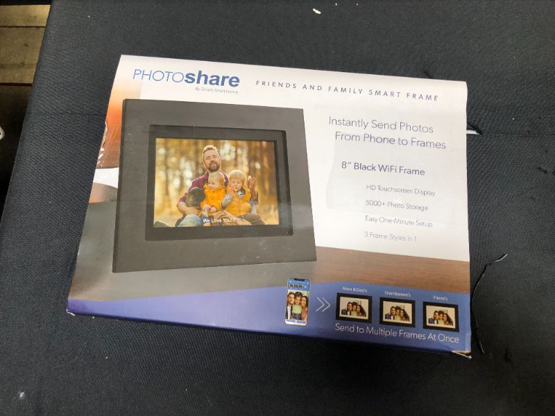 Photo 8 of PhotoShare Friends and Family Smart Frame 8" Digital Photo Frame, Send Pics from Phone to Frame, Wi-Fi, 8 GB, Holds Over 5,000 Photos, HD, 1080P, Black/White Mattes, iOS, Android
