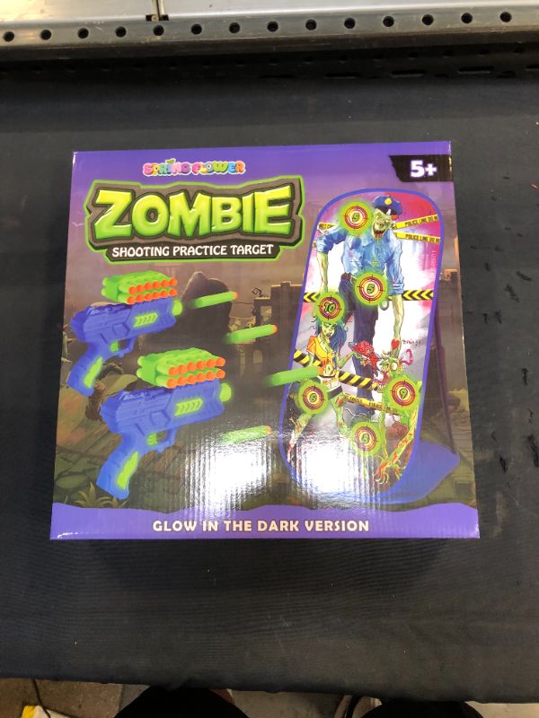 Photo 2 of Shooting Game Toys for 5 6 7 8 9 10+Years Old Boys & Girls,2 Foam Dart Toy Guns and Zombie Shooting Practice Target,Glow in The Dark,Halloween Indoor Activity Game for Kids, Compatible with Nerf Guns
