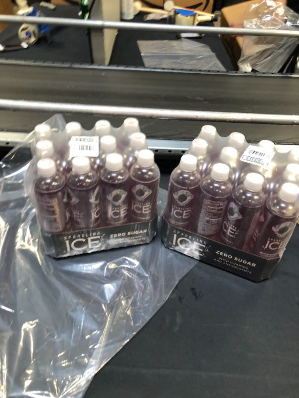 Photo 2 of 2  PK Sparkling ICE, Black Raspberry Sparkling Water, Zero Sugar Flavored Water, with Vitamins and Antioxidants, Low Calorie Beverage, 17 fl oz Bottles (Pack of 12) BEST BY 6/14/22
