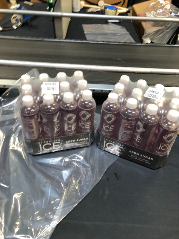Photo 2 of 2  PK Sparkling ICE, Black Raspberry Sparkling Water, Zero Sugar Flavored Water, with Vitamins and Antioxidants, Low Calorie Beverage, 17 fl oz Bottles (Pack of 12) BEST BY 6/14/22