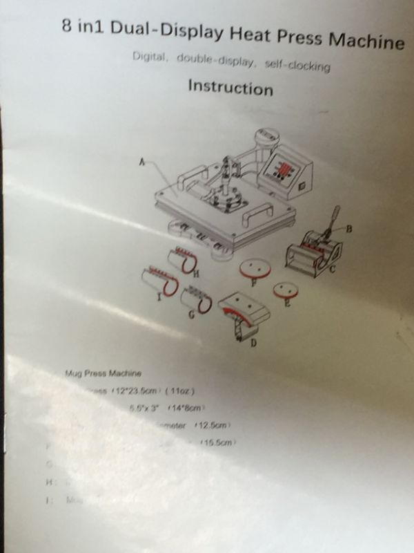 Photo 2 of 8 in 1 dual display heat press machine