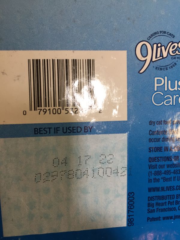 Photo 1 of 9Lives Plus Care Dry Cat Food, 13.3 Lb--bb April 2022