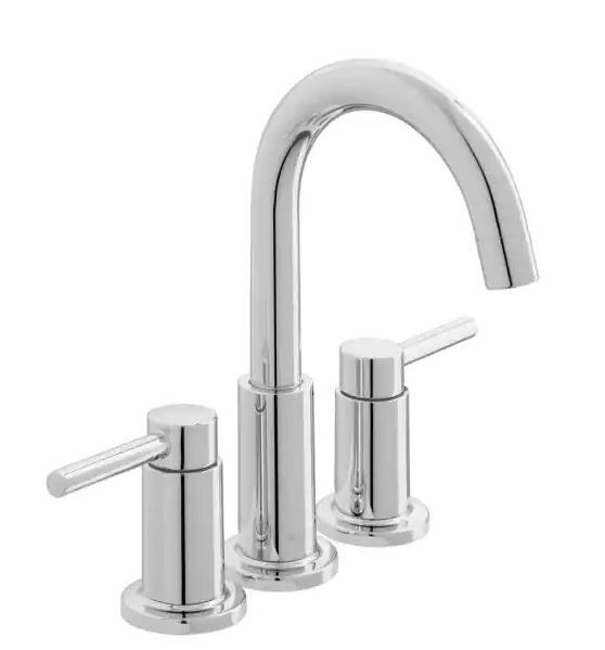 Photo 1 of Dorind 8 in. Widespread 2-Handle High-Arc Bathroom Faucet in Chrome
