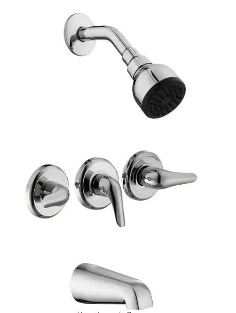 Photo 1 of Aragon 3-Handle 1-Spray Tub and Shower Faucet in Chrome (Valve Included)
