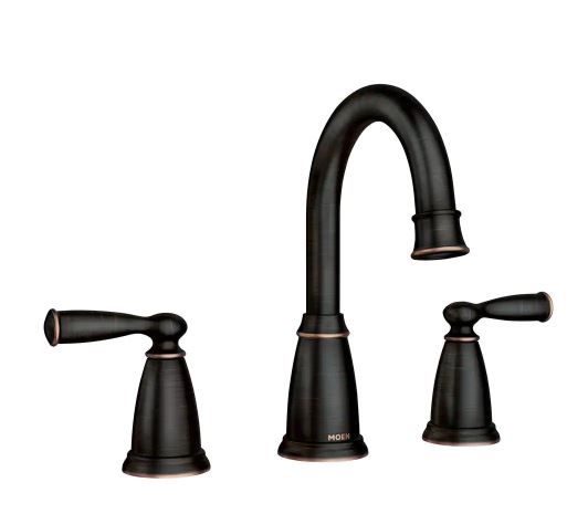 Photo 1 of Banbury 8 in. Widespread Double Handle High-Arc Bathroom Faucet in Mediterranean Bronze
