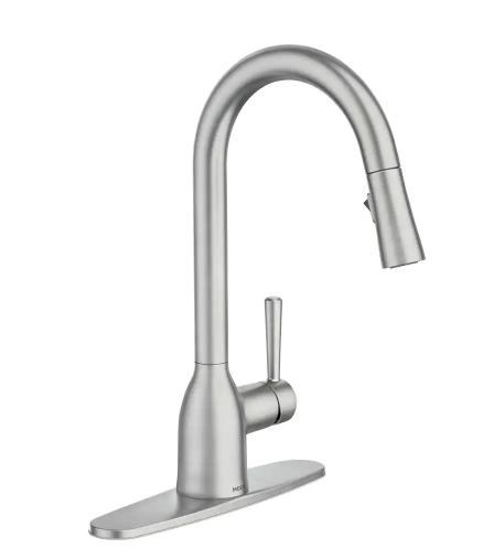 Photo 1 of Adler Single-Handle Pull-Down Sprayer Kitchen Faucet with Power Clean and Reflex in Spot Resist Stainless
