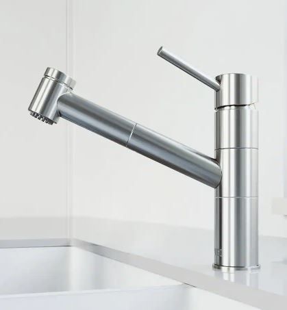 Photo 1 of Branson Single-Handle Pull-Out Sprayer Kitchen Faucet in Stainless Steel
