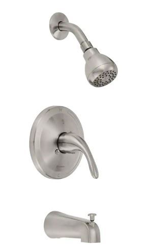 Photo 1 of Builders Single-Handle 1-Spray Tub and Shower Faucet in Brushed Nickel (Valve Included)
