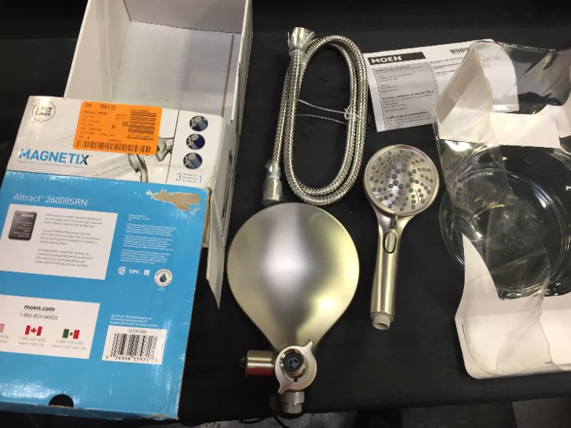 Photo 3 of MOEN Attract with Magnetix 6-spray 6.75 in. Dual Shower Head and Adjustable Handheld in Spot Resist Brushed Nickel