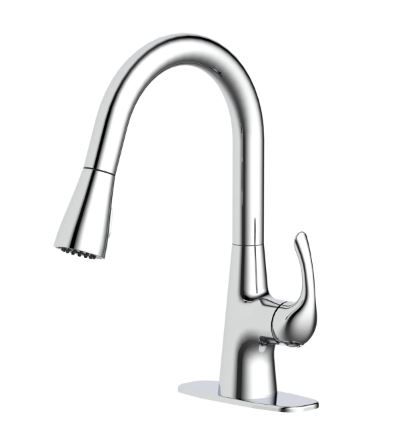 Photo 1 of Clare Single Handle Pull Down Laundry Utility Faucet in Chrome
