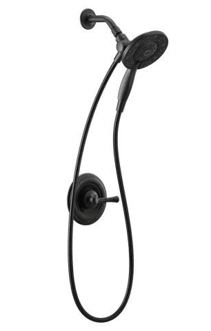 Photo 1 of Chamberlain In2ition 2-in-1 Single-Handle 4-Spray Shower Faucet in Matte Black (Valve Included)
