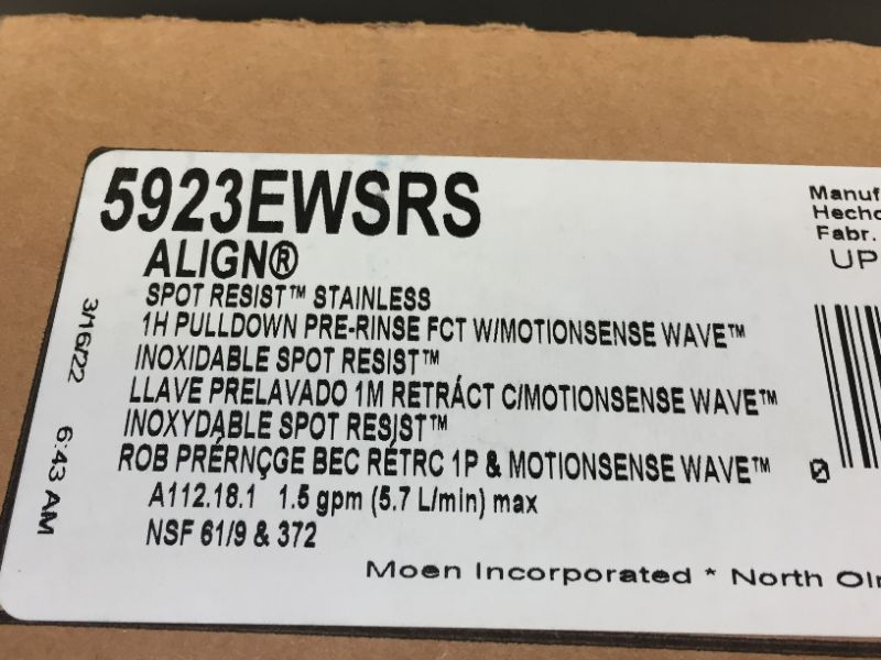 Photo 3 of Align 1-Handle Pre-Rinse Spring Pulldown Kitchen Faucet with MotionSense Wave and Power Clean in Spot Resist Stainless
