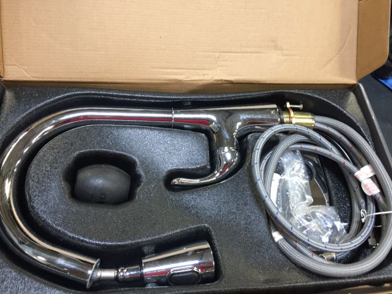 Photo 1 of Clare Single Handle Pull Down Laundry Utility Faucet in Chrome
