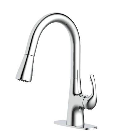 Photo 1 of Clare Single Handle Pull Down Laundry Utility Faucet in Chrome
