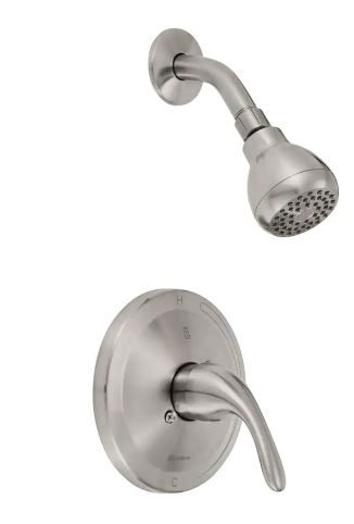 Photo 1 of Builders Single-Handle 1-Spray Pressure Balance Shower Faucet in Brushed Nickel (Valve Included)
