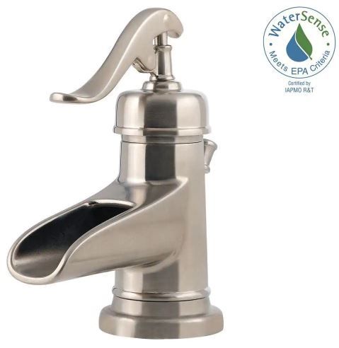 Photo 1 of Ashfield 4 in. Centerset Single-Handle Bathroom Faucet in Brushed Nickel
