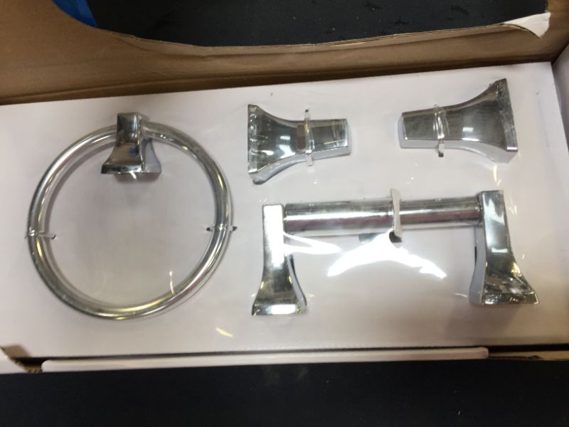 Photo 3 of Adler 3-Piece Bath Hardware Set with 18 in. Towel Bar in Chrome
