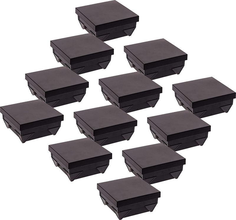 Photo 1 of  12 Pack Paradigm Post Cap Cover for 4x4 Nominal Wood Posts (Black)
