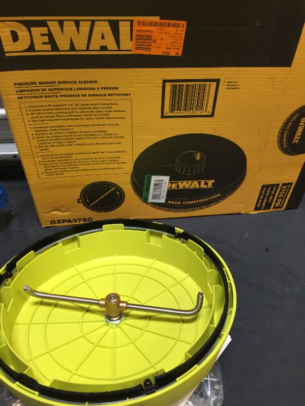 Photo 2 of 15 in. 3300 PSI Surface Cleaner for Gas Pressure Washer--Ryobi, box says dewalt, Ryobi is the item 
