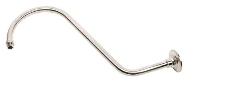 Photo 1 of 18 in. S-Shape Shower Arm and Flange in Brushed Nickel
