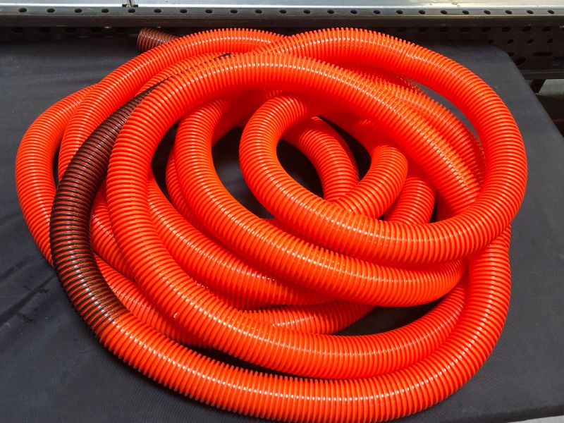 Photo 2 of (1" Dia. x 100 ft, Orange & Black ) HydroMaxx® Flexible Polyethylene Corrugated (PE) Split Tubing (Wire Loom)
