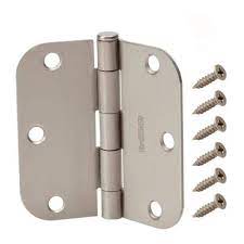 Photo 1 of 3-1/2 in. x 5/8 in. Radius Satin Nickel Door Hinge Value Pack 
