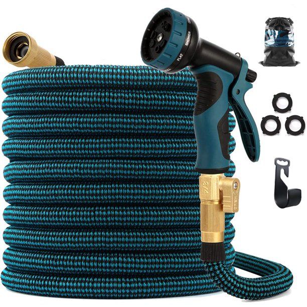 Photo 1 of 75FT Garden Hose Expandable: Expandable Water Hose with Durable 4-Layers Latex and 10 Function Nozzle, Durable Flexible Water Hose with Solid Fittings, Best Choice for Watering and Washing
