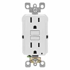 Photo 1 of 15 Amp 125-Volt Duplex Self-Test Slim GFCI Outlet, White (4-Pack)
