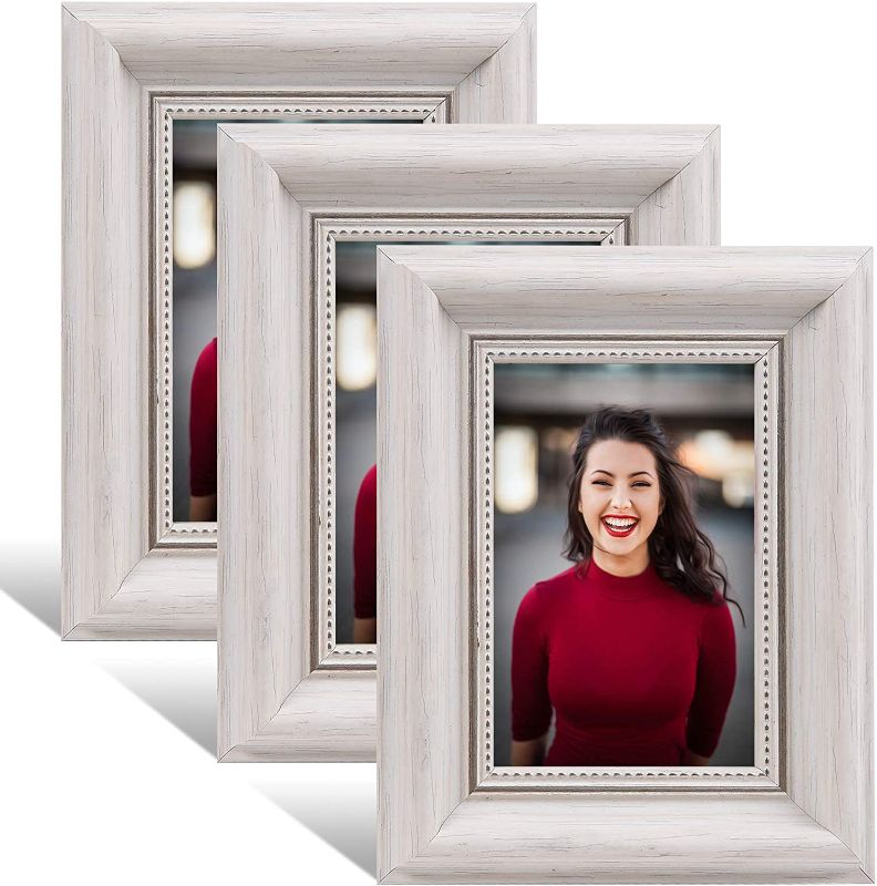 Photo 1 of GENTLE DEER Picture Frames (3-Pack), Photo Frame Set for Wall Mounting or Tabletop Display Pictures, Ready to Hang or Stand (8x10" (3pc), White)
