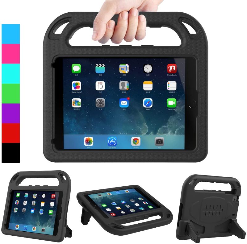 Photo 1 of LEDNICEKER Kids Case for iPad Mini 1 2 3 4 5 - Light Weight Shock Proof Handle Friendly Convertible Stand Kids Case for iPad Mini, Mini 5 (2019), Mini 4, iPad Mini 3rd Gen, Mini 2 - Black
