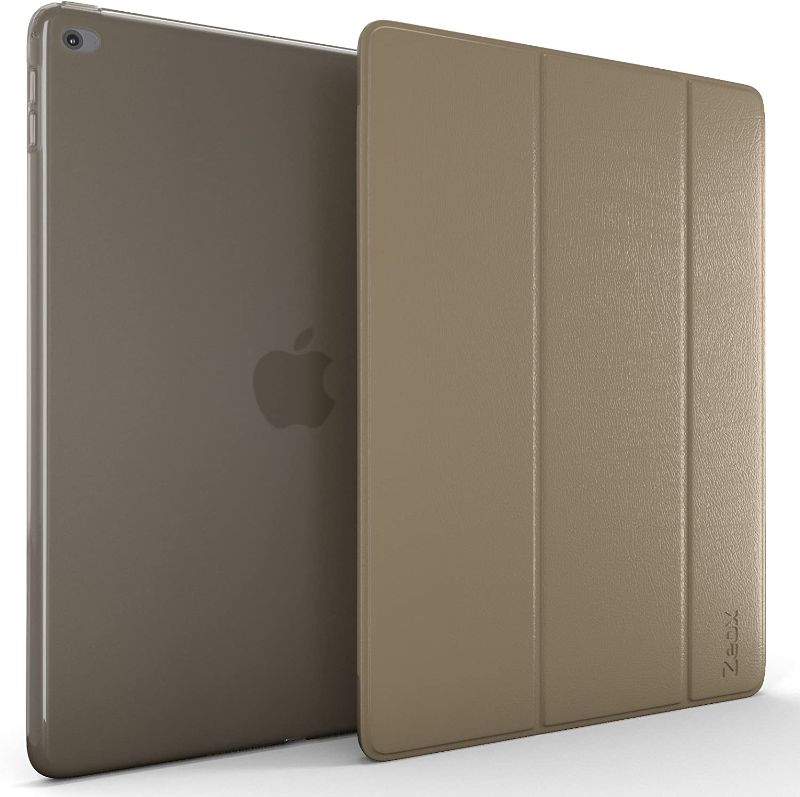 Photo 1 of Zeox iPad Pro 12.9" Case (2015 release) - Slim Ultra Lightweight Stand Smart Protective Cover with Transparent Anti Fingerprint Back Protector & Auto Sleep/Wake Feature - Gold
