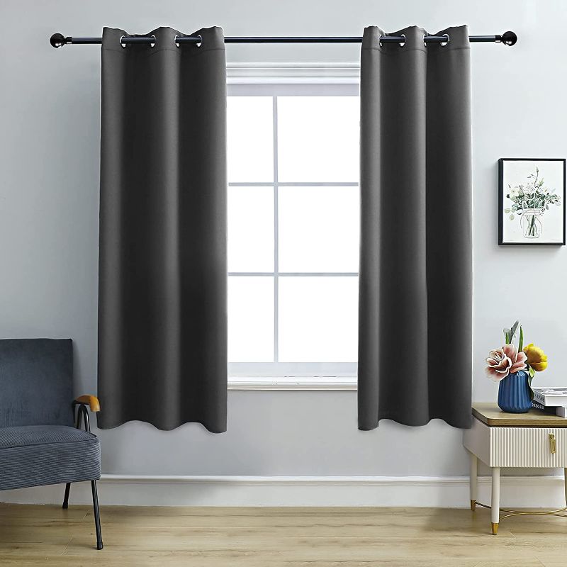 Photo 1 of ASODRILL Blackout Curtains & Drapes Thermal Insulated with Grommet Darkening Window Curtains for Bedroom/ Living Room (Grey, 42''X 63'', 2 Panels)
