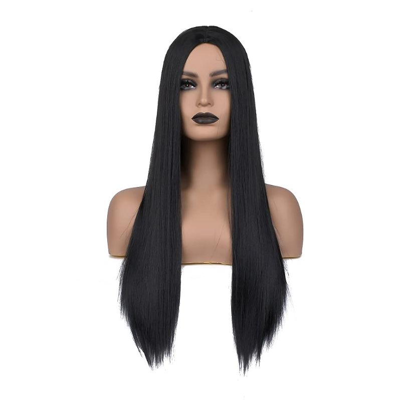 Photo 1 of Karriss Long black wig for women Straight Wig For Black Woman Synthetic Heat Resistant Woman Wig (Black), 24
