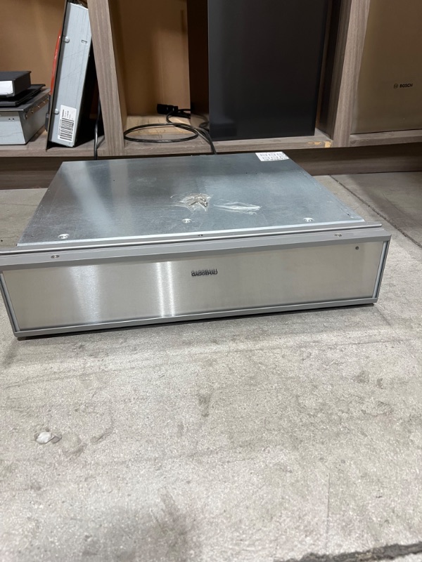 Photo 3 of Gaggenau 24 inch Warming Drawers, WS463710, 0.75 cu. ft. Capacity
  Convection Fan, 4 Temperature Levels, Proofing, Stainless Steel Interior, Glass Bottom, Handleless Design +++OUT OF BOX, ITEM HAS SCRATCHES AND DINGS +++