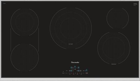 Photo 1 of Thermador MODEL: CET366TB, Masterpiece Series 36 Inch Electric Smoothtop Style Cooktop with 5 Elements, Hot Surface Indicator, Installs Over Oven, ADA Compliant, CookSmart, Auto Shut-Off Timer, Touch Control, Triple Zone Element, CSA Certified, Stainless 