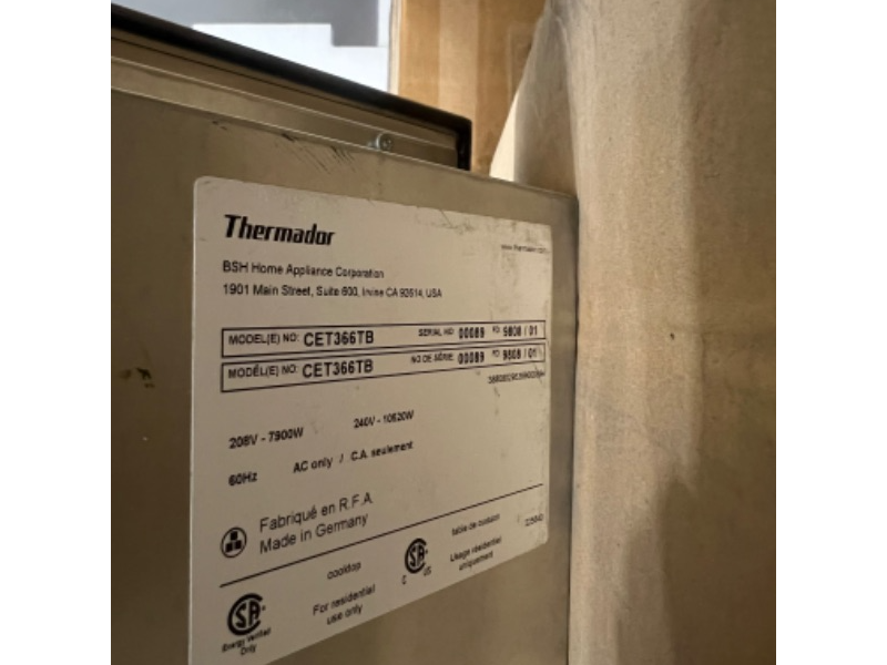 Photo 1 of Thermador MODEL: CET366TB, Masterpiece Series 36 Inch Electric Smoothtop Style Cooktop with 5 Elements, Hot Surface Indicator, Installs Over Oven, ADA Compliant, CookSmart, Auto Shut-Off Timer, Touch Control, Triple Zone Element, CSA Certified, Stainless 