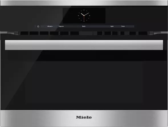 Photo 1 of Miele 24 Inch Speed Oven with 1.5 cu. ft. Capacity, 1,000 Watt Microwave, Rapid Preheat, DirectSelect Controls, Timer and PerfectClean Interior: Clean Touch Steel, PureLine Handle
