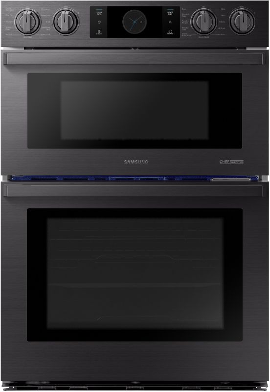 Photo 1 of Samsung 30 Inch Smart Combination Electric Microwave / Wall Oven with Wi-Fi, Dual Convection, Flex Duo, Temperature Probe, 6 Modes, Steam Cook, Speed Cook, Chef Modes, 7 cu. ft. Total Capacity, Self-Clean and Sabbath Mode: Fingerprint Resistant Matte Blac