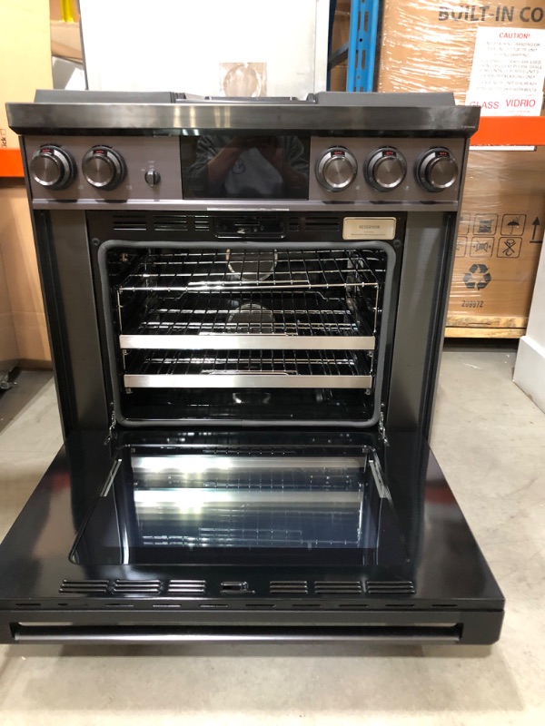 Photo 3 of Dacor Contemporary Series 36 Inch Freestanding Dual Fuel Range with Natural Gas, 4 Sealed Burners, Wi-Fi Enabled, 4.8 cu. ft. Total Oven Capacity, Griddle, Convection Oven, Self-Clean Oven, Continuous Grates, Viewing Window, Illumina Burner Controls, Gree