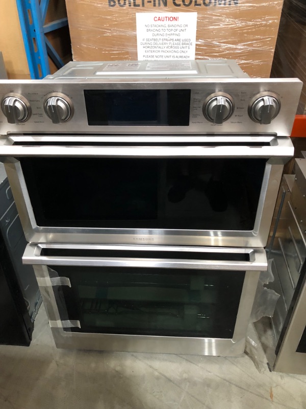 Photo 2 of SAMSUNG MODEL# NQ70M7770DS 30" Smart Microwave Combination Wall Oven with Flex Duo™ in Stainless Steel, Product Dimensions
29 7/8" W x 43 1/4" H x 25 11/16" D