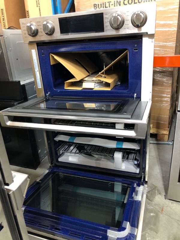 Photo 3 of SAMSUNG MODEL# NQ70M7770DS 30" Smart Microwave Combination Wall Oven with Flex Duo™ in Stainless Steel, Product Dimensions
29 7/8" W x 43 1/4" H x 25 11/16" D