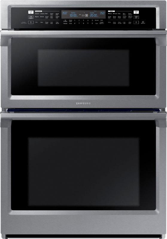 Photo 1 of SAMSUNG MODEL #NQ70M6650DS
30" Microwave Combination Wall Oven with Steam Cook and WiFi - Stainless steel
+++ ITEM HAS SOME GREASE ON THE INSIDE BOTTOM OF OVEN +++
