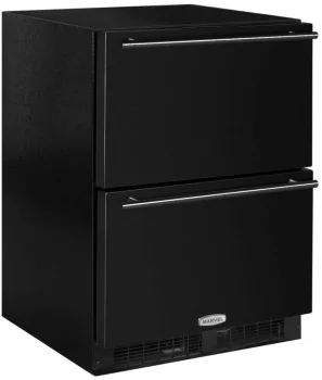 Photo 1 of 24 Inch Refrigerator Drawers with Thermal-Efficient Cabinet, Adjustable Grip Divider, Arctic White LED, (108) 12-Oz. Can Capacity, Close Door Assist System, Pristine White Interior, ENERGY STAR® and 5.0 cu. ft. capacity: Black
