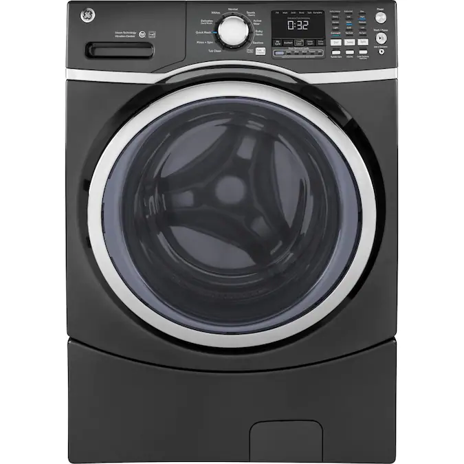 Photo 1 of GE 4.5-cu ft Stackable Steam Cycle Front-Load Washer (Gray) - sealed.
