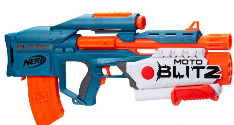 Photo 1 of NERF Elite 2.0 Motoblitz Blaster with Scope, Motorized 10-Dart Blasting Clip, Outdoor Toys for 8 Year Old Boys & Girls