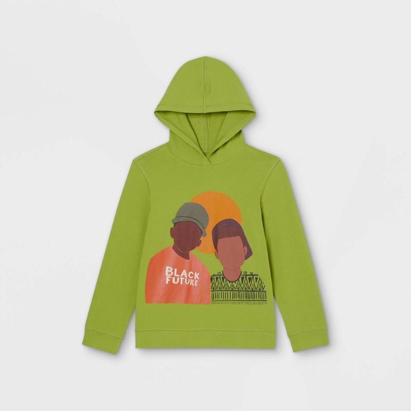 Photo 1 of Black History Month Boys' Brothers Hooded Sweatshirt - Light Green
 SIZEB XS 4-5