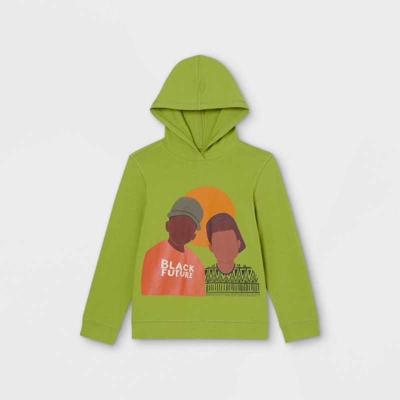 Photo 1 of Black History Month Boys' Brothers Hooded Sweatshirt - Light Green
 SIZE M 8-10 